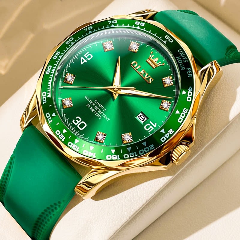 Green Submariner Quartz Watch Luminous Men's Watch view 4