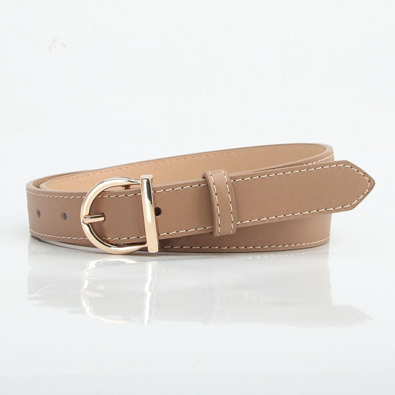 Fashionable All-match D-type Alloy Pin Buckle Women's Belt view 5