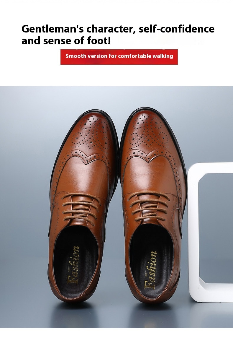 Block Carved Casual Leather Shoes For Men view 10