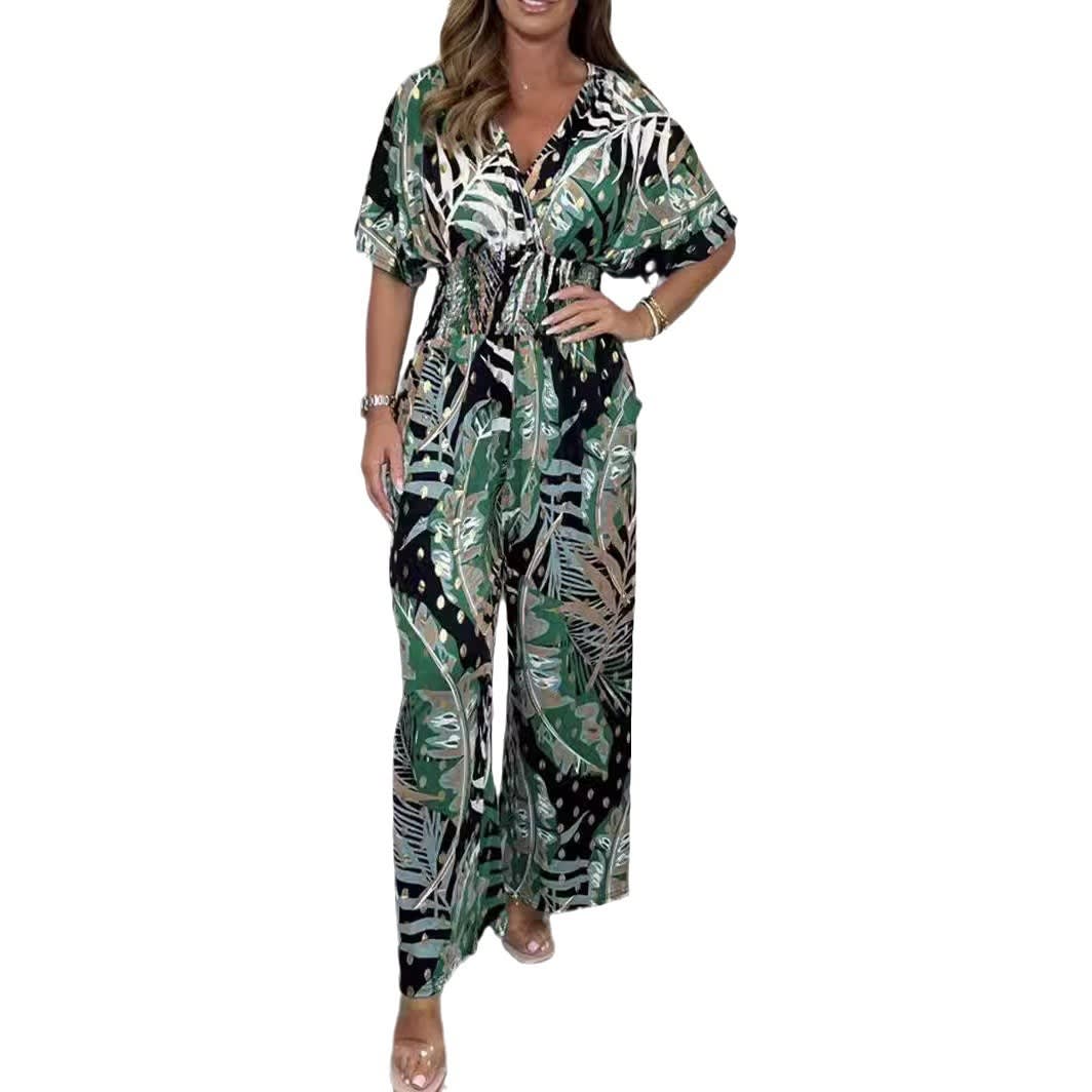 Women's Print Holiday Loose Wide Leg Jumpsuit view 7