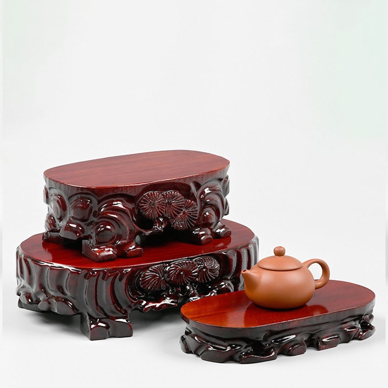 Wooden Base, Redwood And Rare Stone Handicraft Ornament view 4