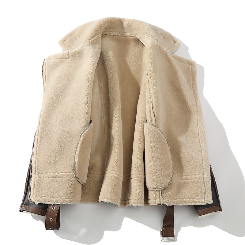 Plus Size Casual Polo Collar Fleece-lined Thickened Fur Jacket view 2