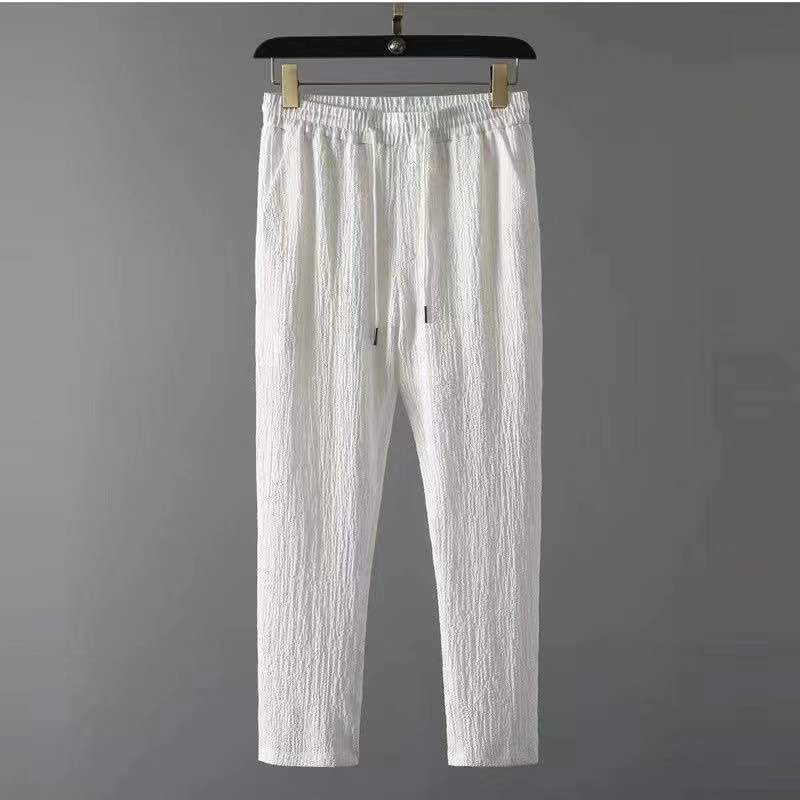 Leisure Suit Summer Loose Short Sleeve Top And Drawstring Trousers Fashion Mens Clothing view 4