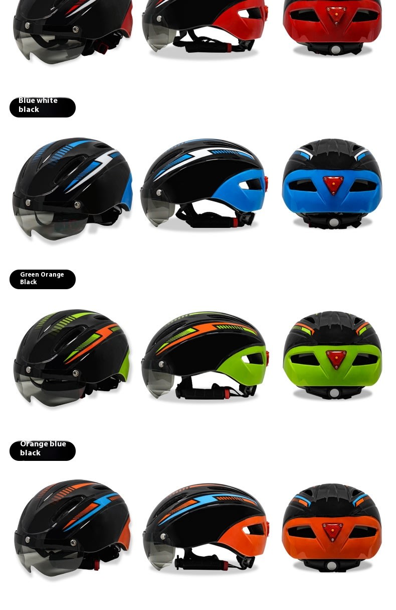 Bicycle Helmet Riding Helmet Sports Helmet Goggles Riding Helmet Restraint Taillight view 9