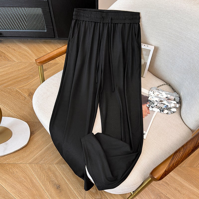 Women's Thin Summer High Waist Skinny Pants Loose Ice Silk Trousers view 4