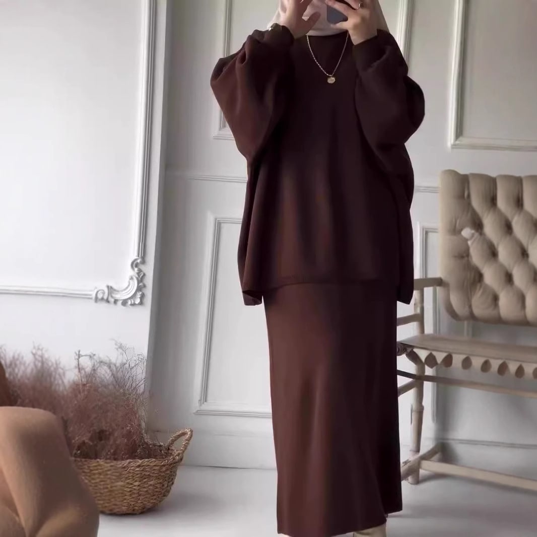 Women's Fashion Loose And Warm Knitting Suit view 4