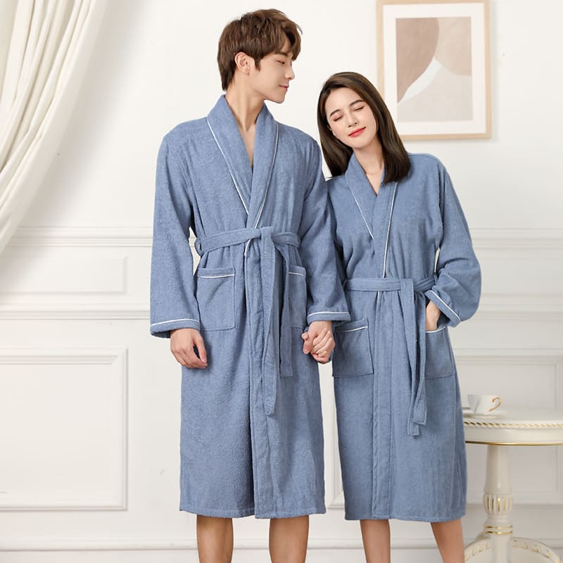Towel Material Bathrobe Men's And Women's Pajamas view 9