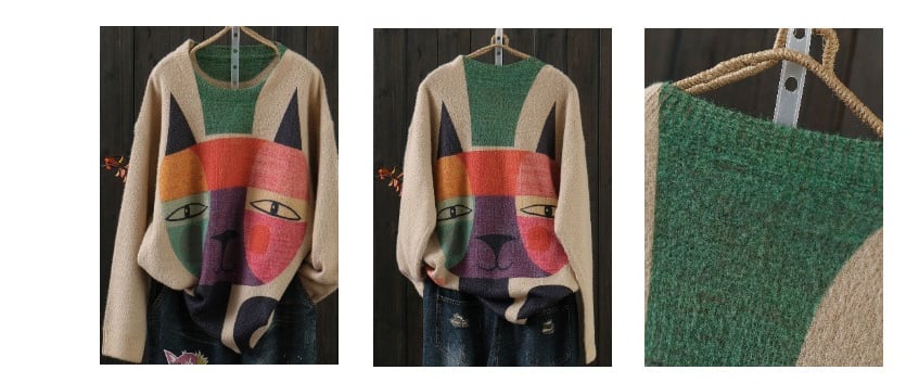 Round Neck Plus Size Pullover Knitting White Outerwear Slimming Loose Mink Fur Long Sleeve Sweater view 4