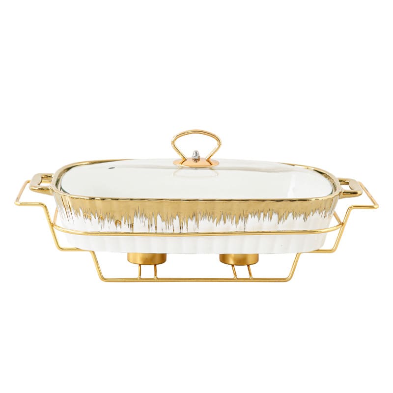 Household Creative Double-ear Square Casserole With Lid view 8