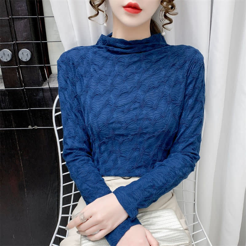 Thickened Half-high Collar Bottoming Shirt For Women view 1