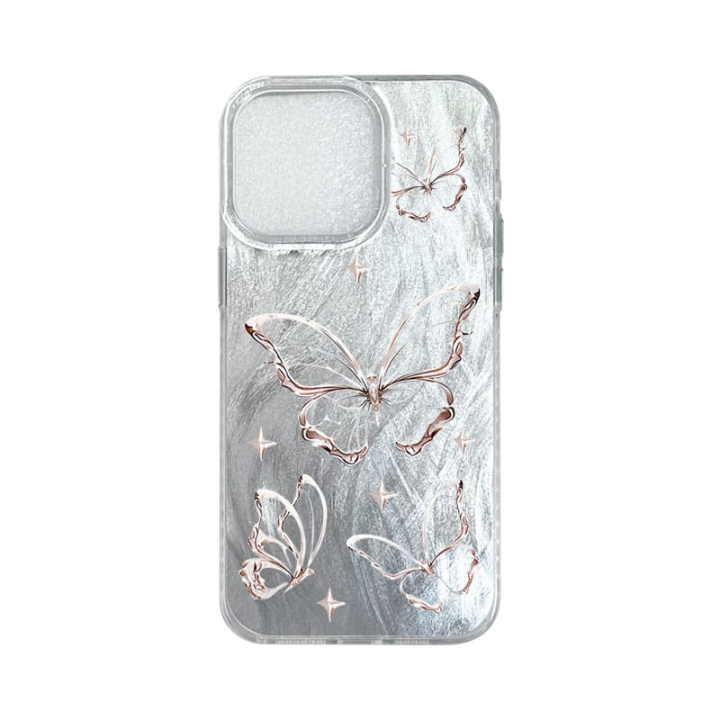 Butterfly Mobile Phone Hard Feeling Anti-silver Fall Feather Yarn view 2