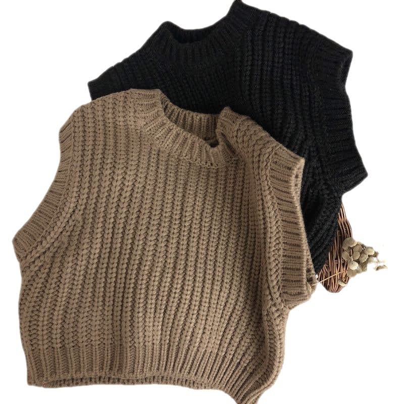 Children's Thick Stripe Thickened Wool Vest Pullover Sweater For Boys And Girls view 4