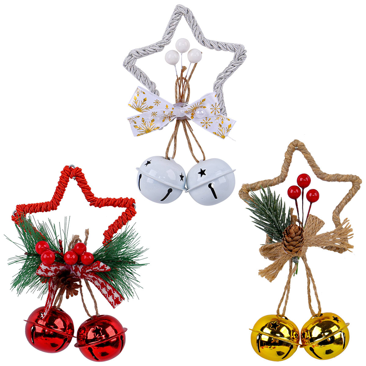 Christmas Five-pointed Star Bell Accessories Pendant Christmas Tree Ornament For Christmas Party DIY view 2