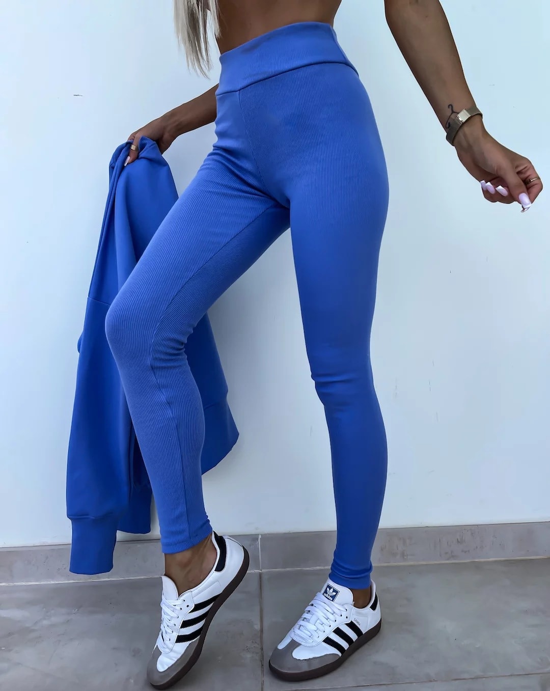 Sweater Suit Women's Casual Loose Long Sleeve Crew Neck Split Top Tight Trousers view 54