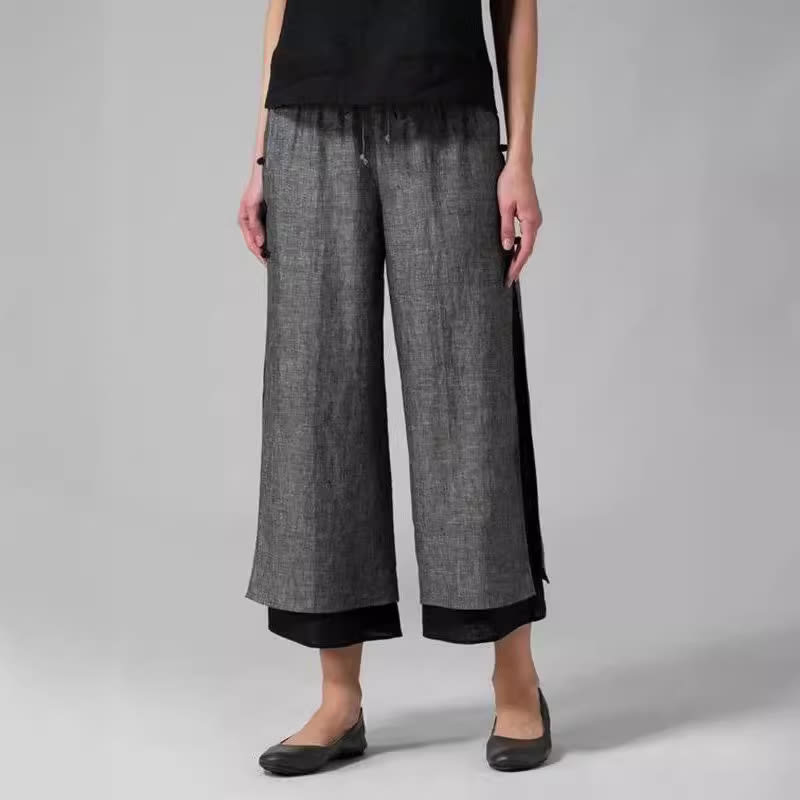 Women's Double-layer Buckle Elastic Waist Pants view 2