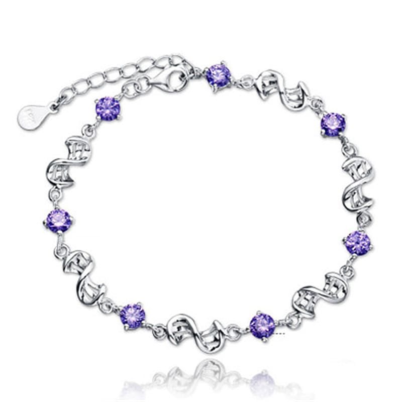 Red Bean Amethyst White Gold Plated 8-shaped Bracelet view 2