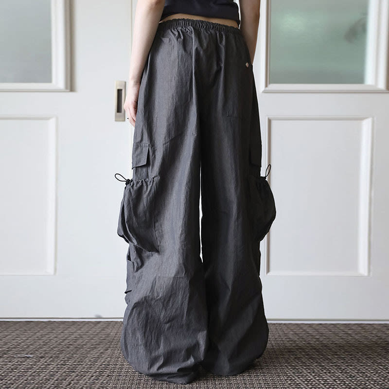 Loose Straight Wide Leg Casual Trousers view 4