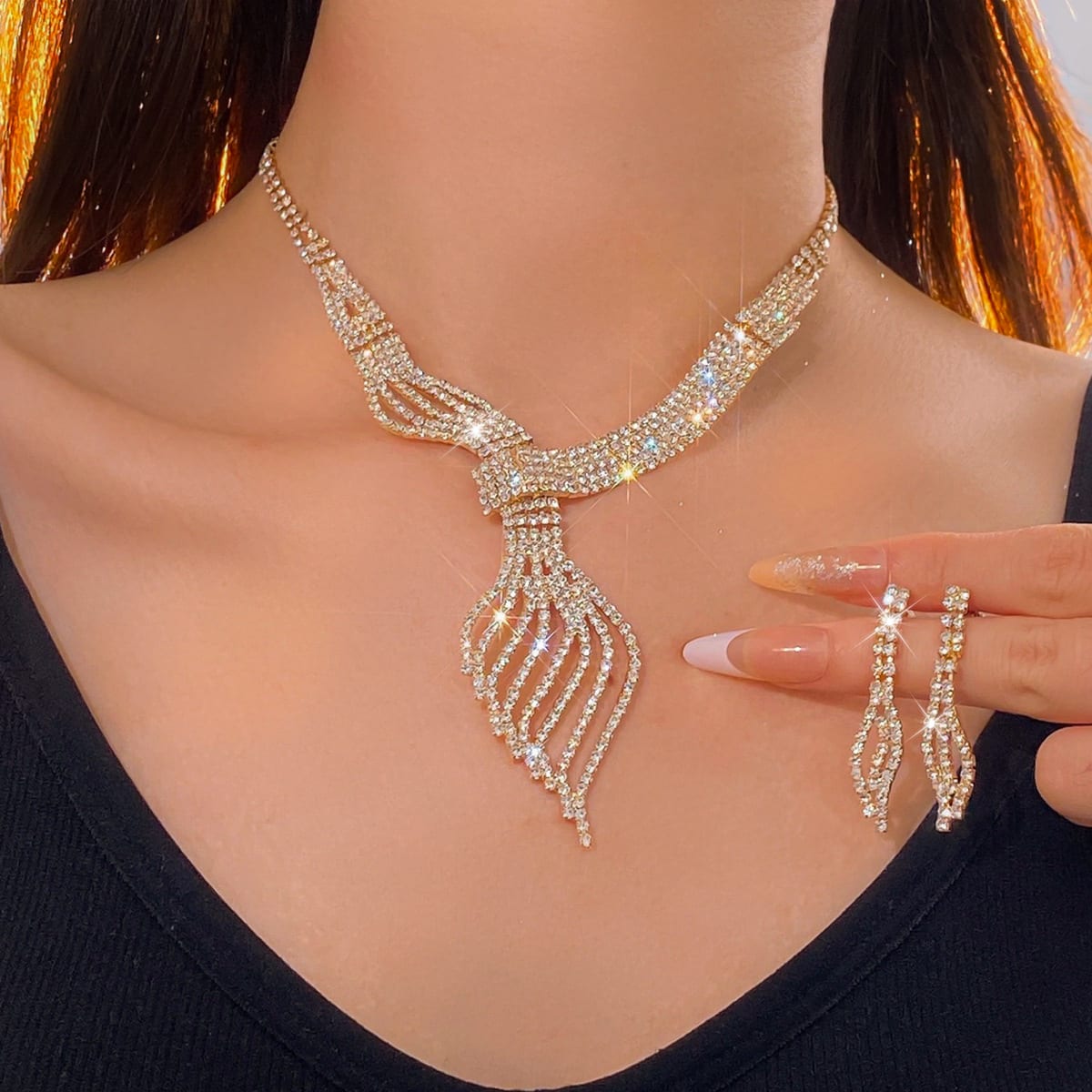 High-grade Clavicle Chain Fashion Grandeur Personality Jewelry Suit view 5