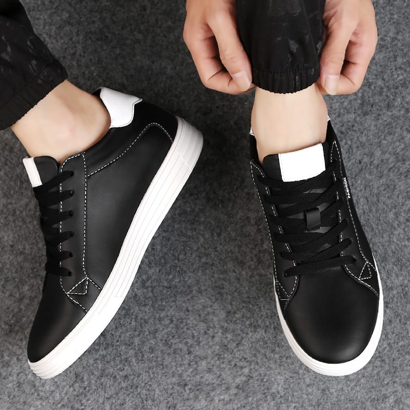 Autumn Flat Heel Height Increasing Insole Lace-up Casual Shoes New Men's Sports view 3