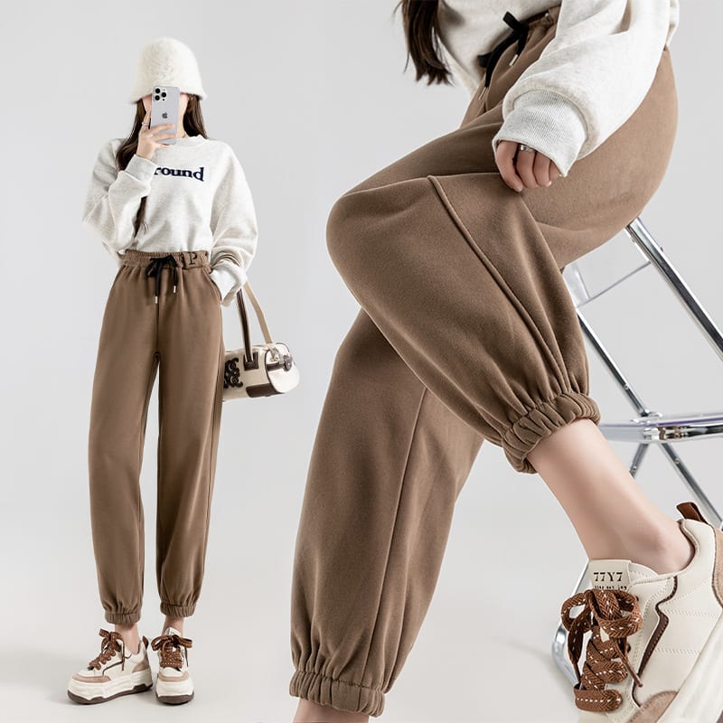 Fleece-lined Casual Harem Pants For Women view 5