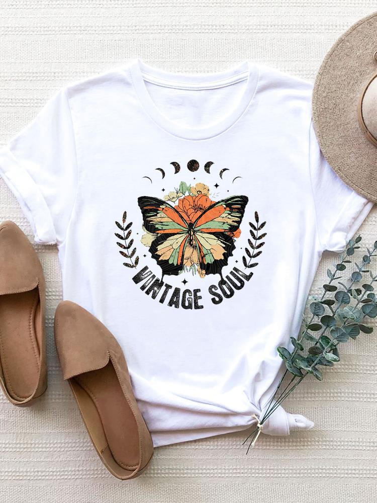 Women's Fashion Printing Short Sleeve T-shirt Top view 7