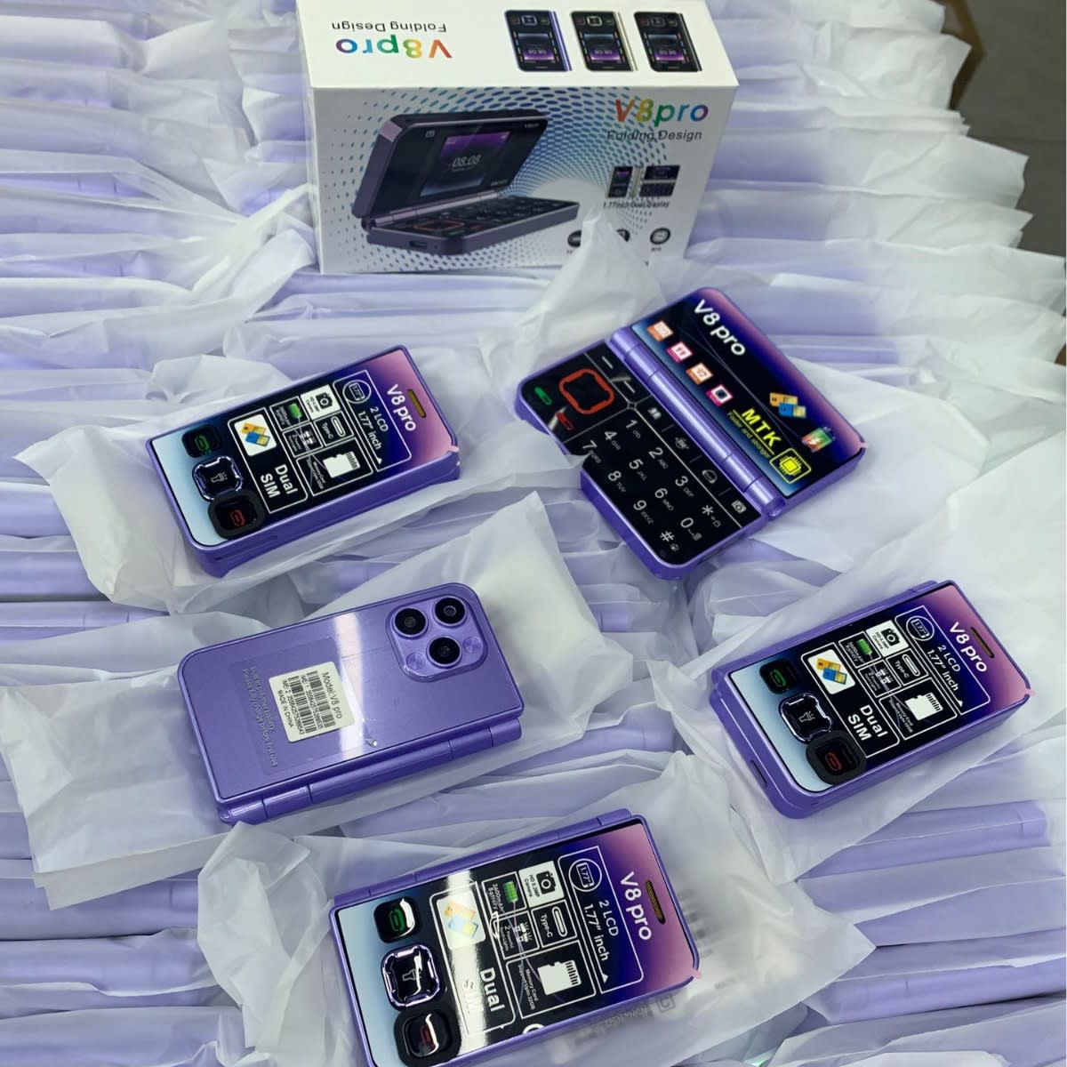 V8pro Dual Screen Folding Flip Function Mobile Phone view 7