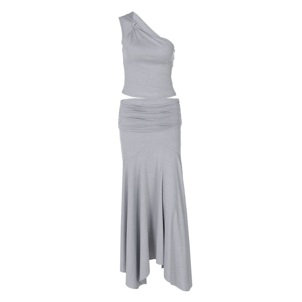Ins Style Women's Solid Color Sleeveless Vest High Waist Skirt Two-piece Set view 5