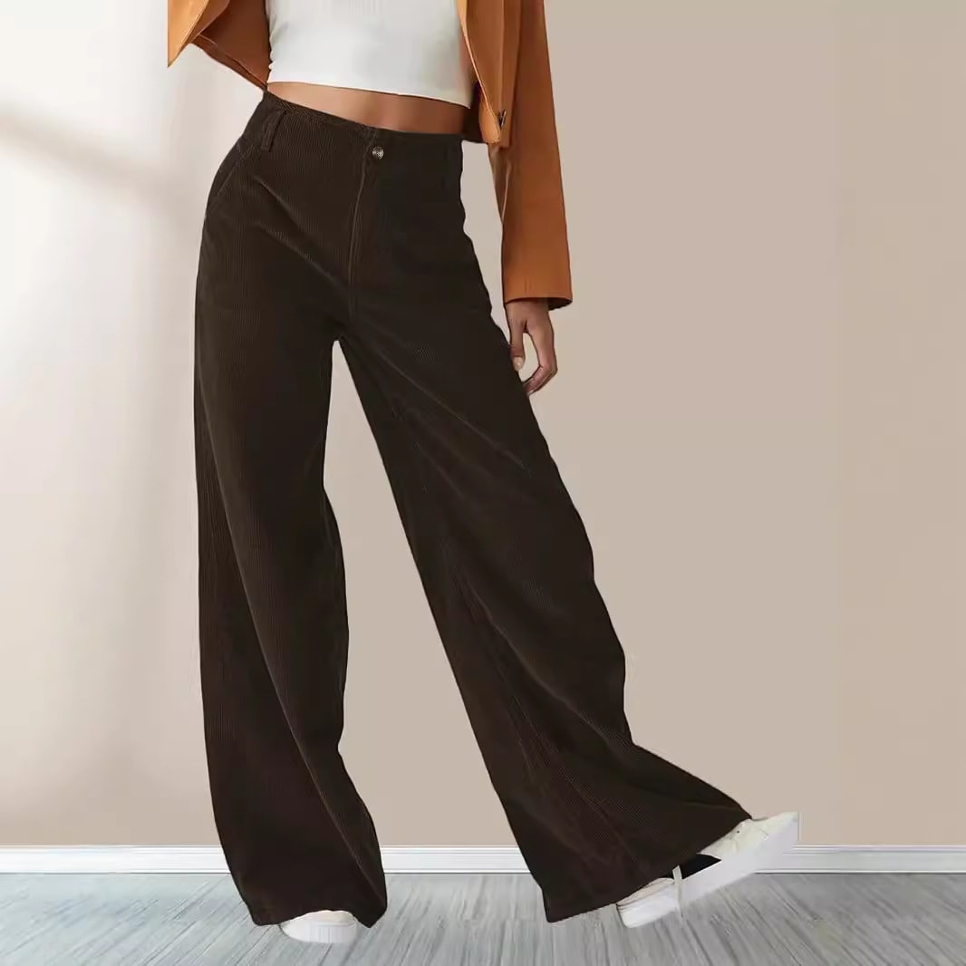 High Waist Drooping Slimming Casual Straight Pants Women's Trousers view 6