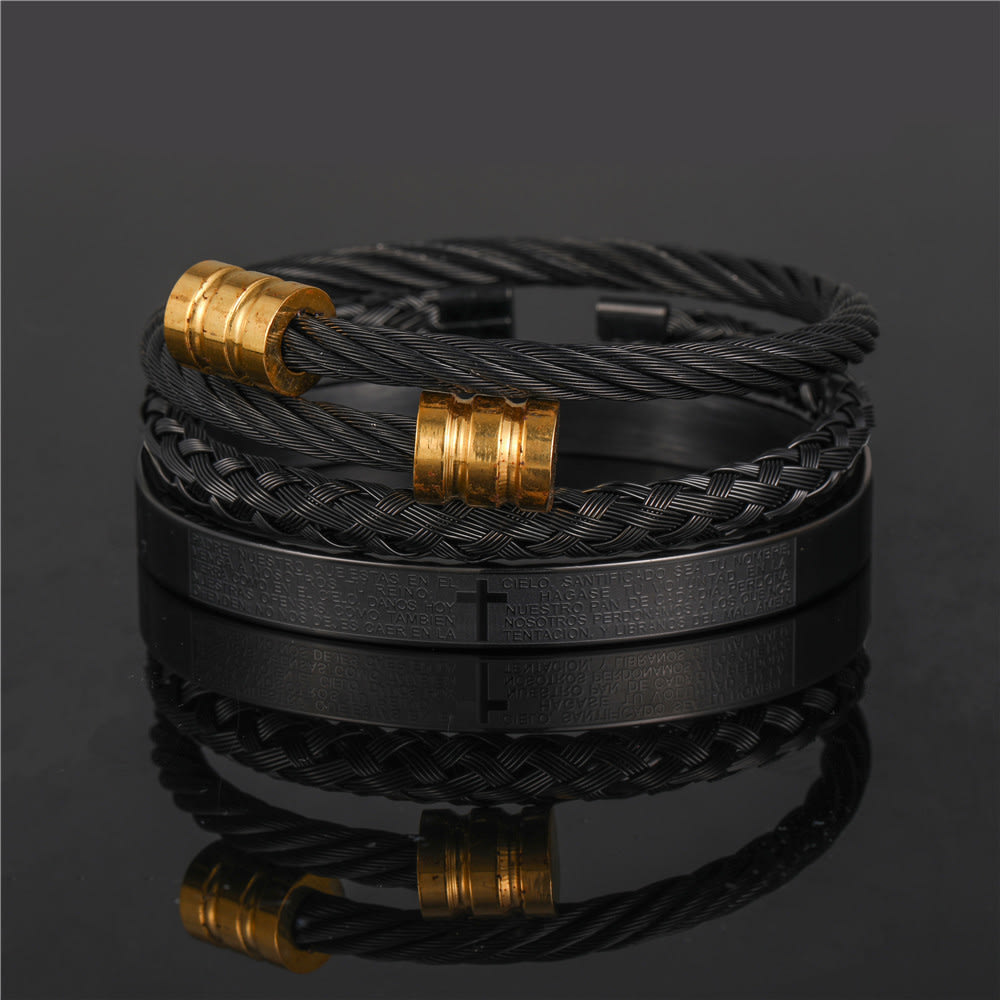 Titanium Steel Bracelet Suit Punk Creative Personality Roman view 7