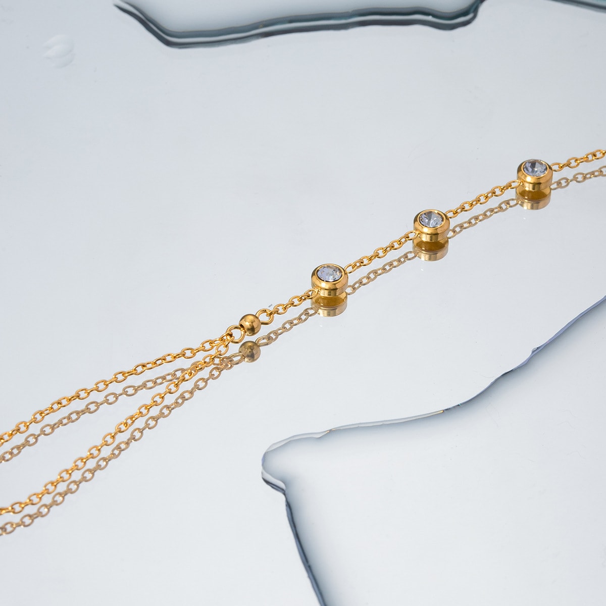 Trendy Simple Exquisite 18K Gold Stainless Steel Bracelet view 4