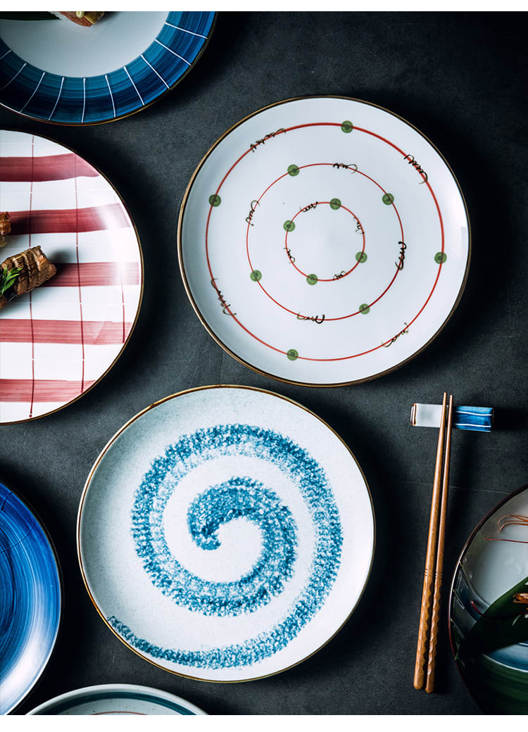 Creative Ceramic Round Shallow Household Western Cuisine Steak Plate view 14