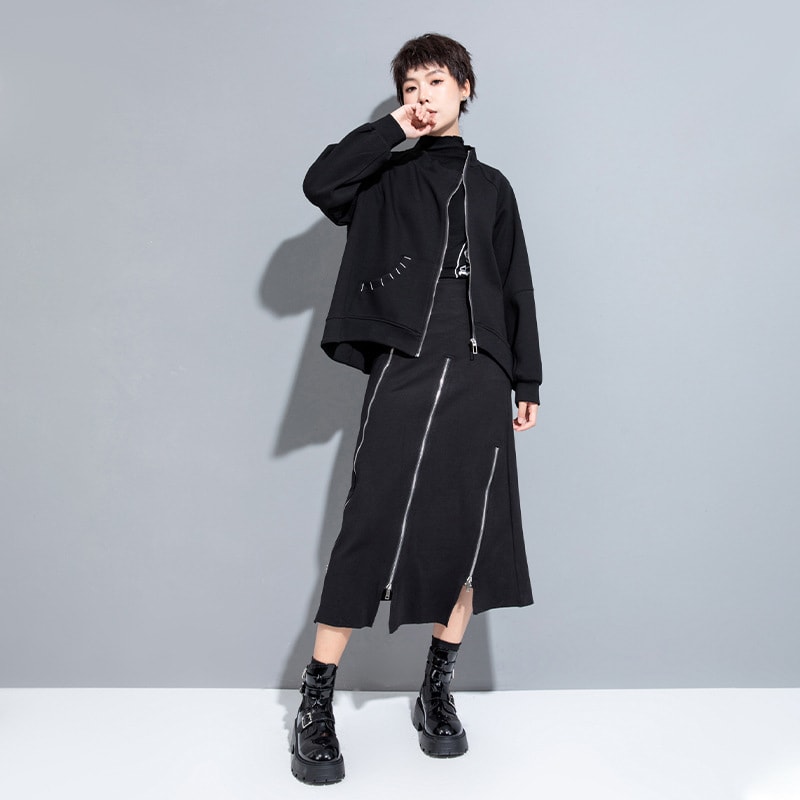 Spring And Autumn Casual Short Coat Irregular With Personality view 3