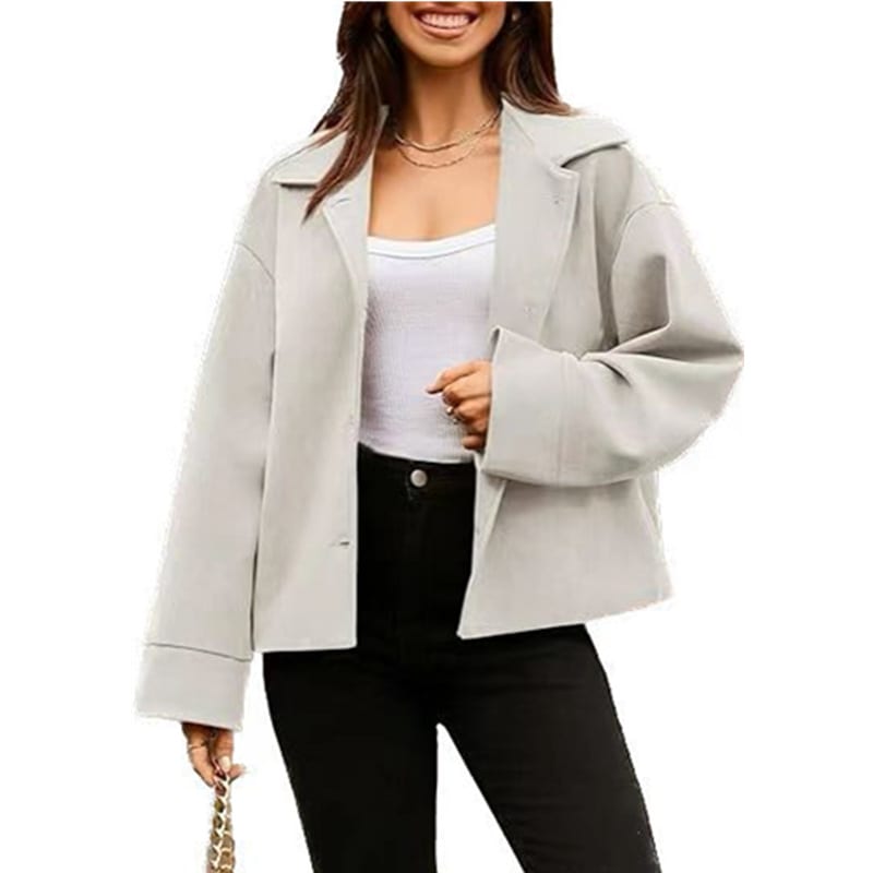 Women's Short Small Suit Long Sleeve Button Coat view 7