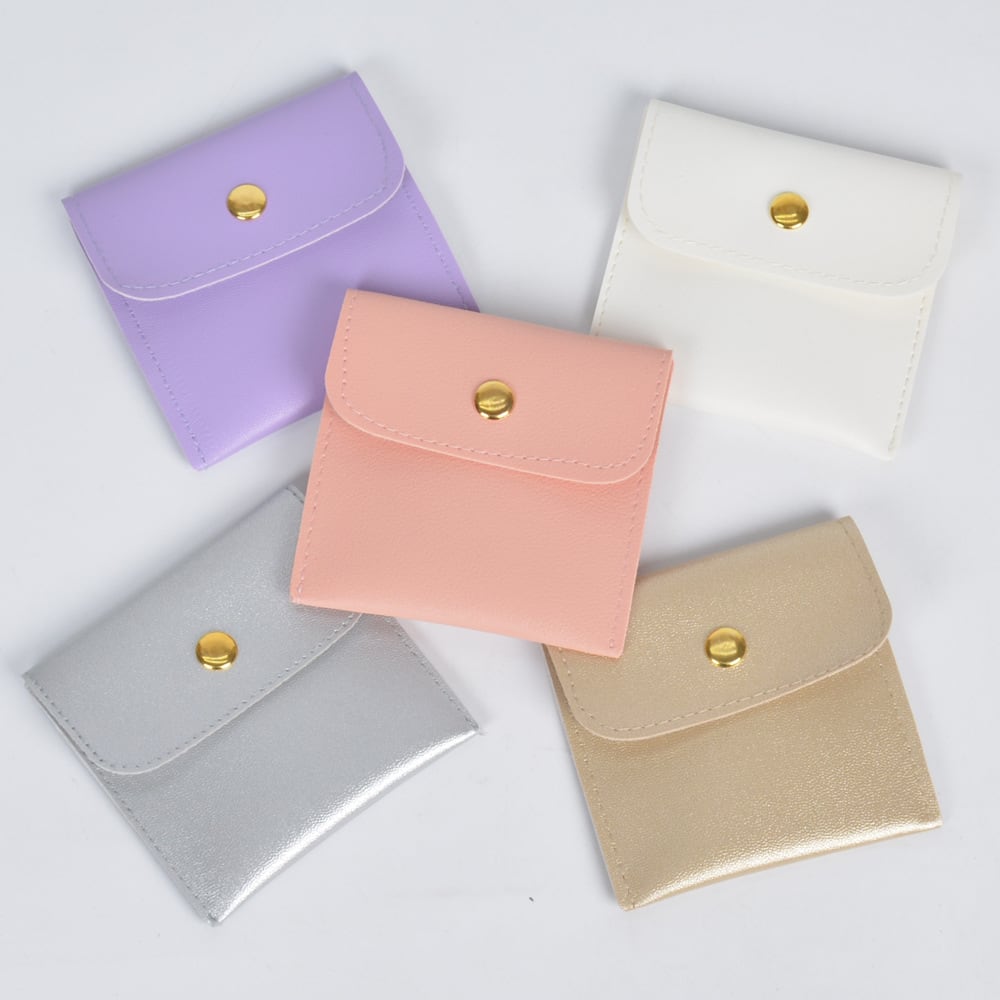 New Leather PU Leather Button Bag Flip Jewelry Jewelry Storage Bag view 5