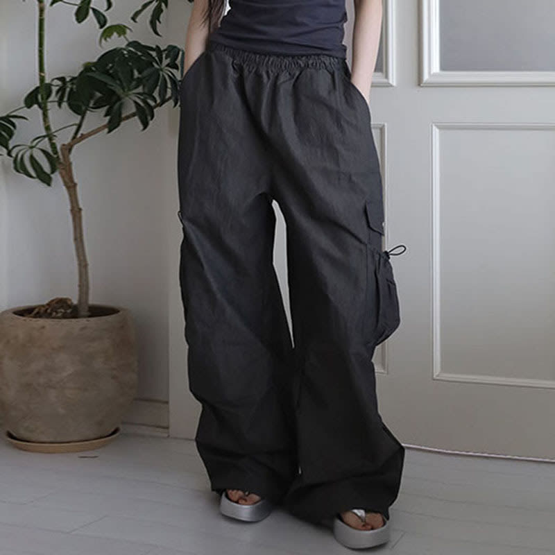Loose Straight Wide Leg Casual Trousers view 3