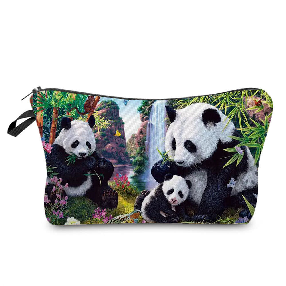 Portable Compact Zipper Makeup Animal Print Washing And Makeup Bag view 13