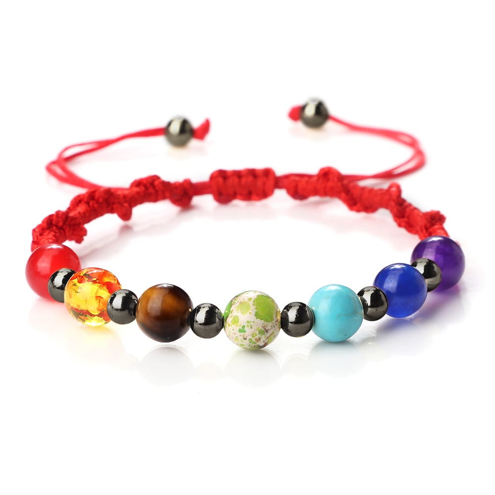 Colorful Stone Beads Bracelet Yoga Woven Hand Strap view 2