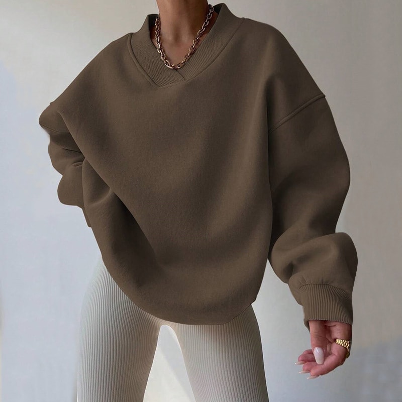 Women's Casual Solid Color Long Sleeve Crew Neck Sweater view 3