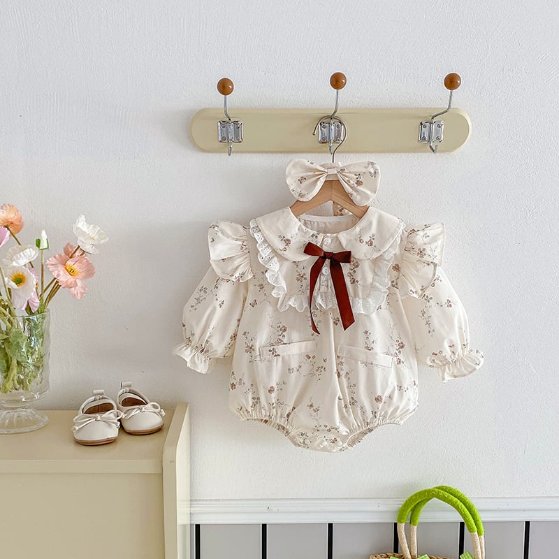 Clothes For Babies Baby Rompers Girls Flying Sleeve Lace Dress view 4