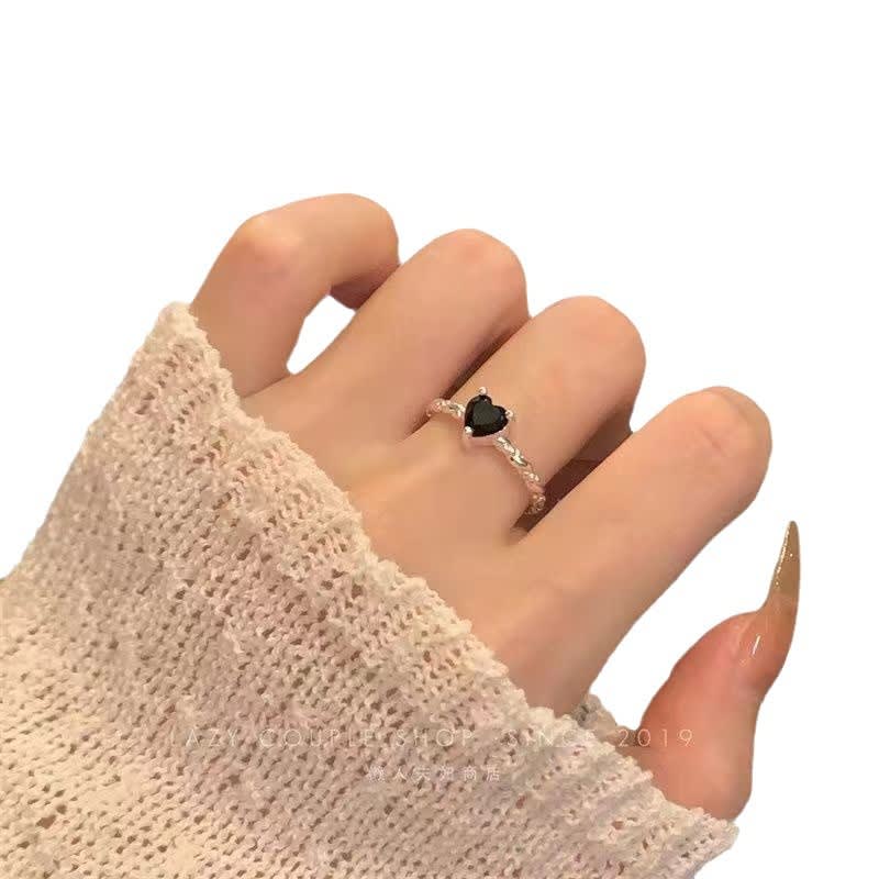 Sweet Cool Style Black Zircon XINGX Ring For Women view 3