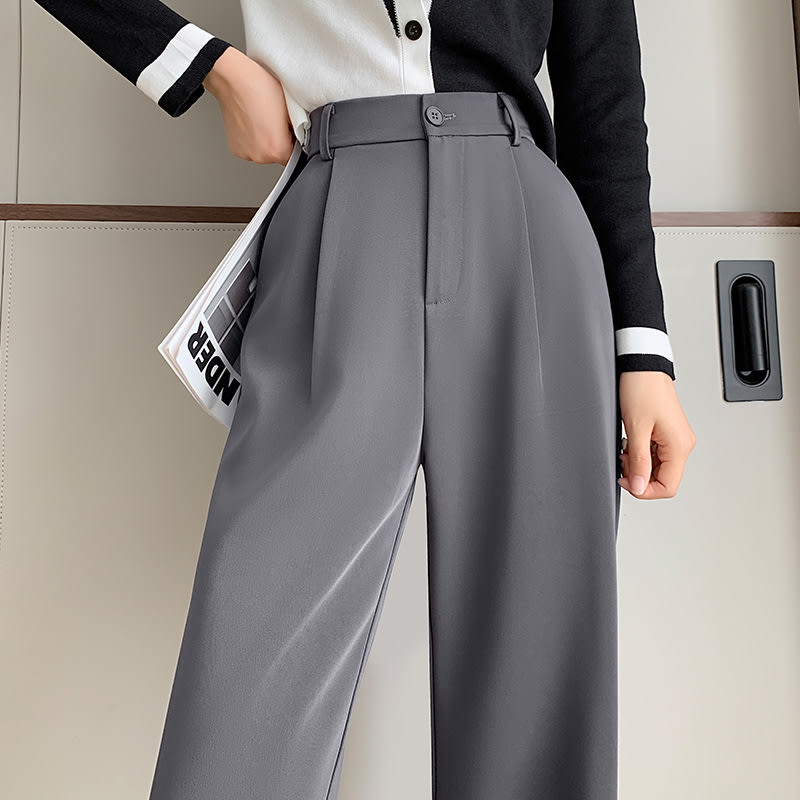 Spring Popular Narrow Wide-leg Women's Small High Waist Drape Straight Loose Casual Pants view 7