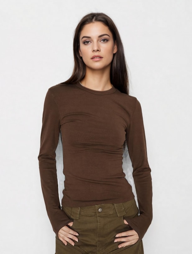 Shoulder Modal Stretch Tight Sports Long Sleeve view 3