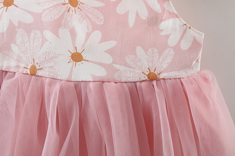 Girls' Summer New Floral Mesh Slip Dress view 6