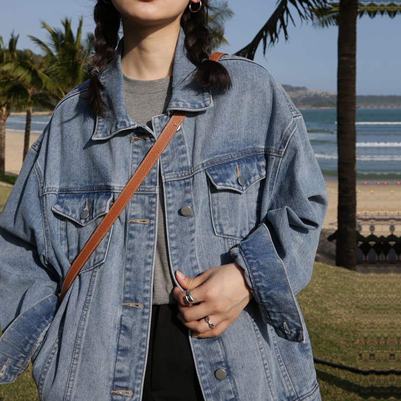 Slimming American Vintage Denim Jacket Ins view 3