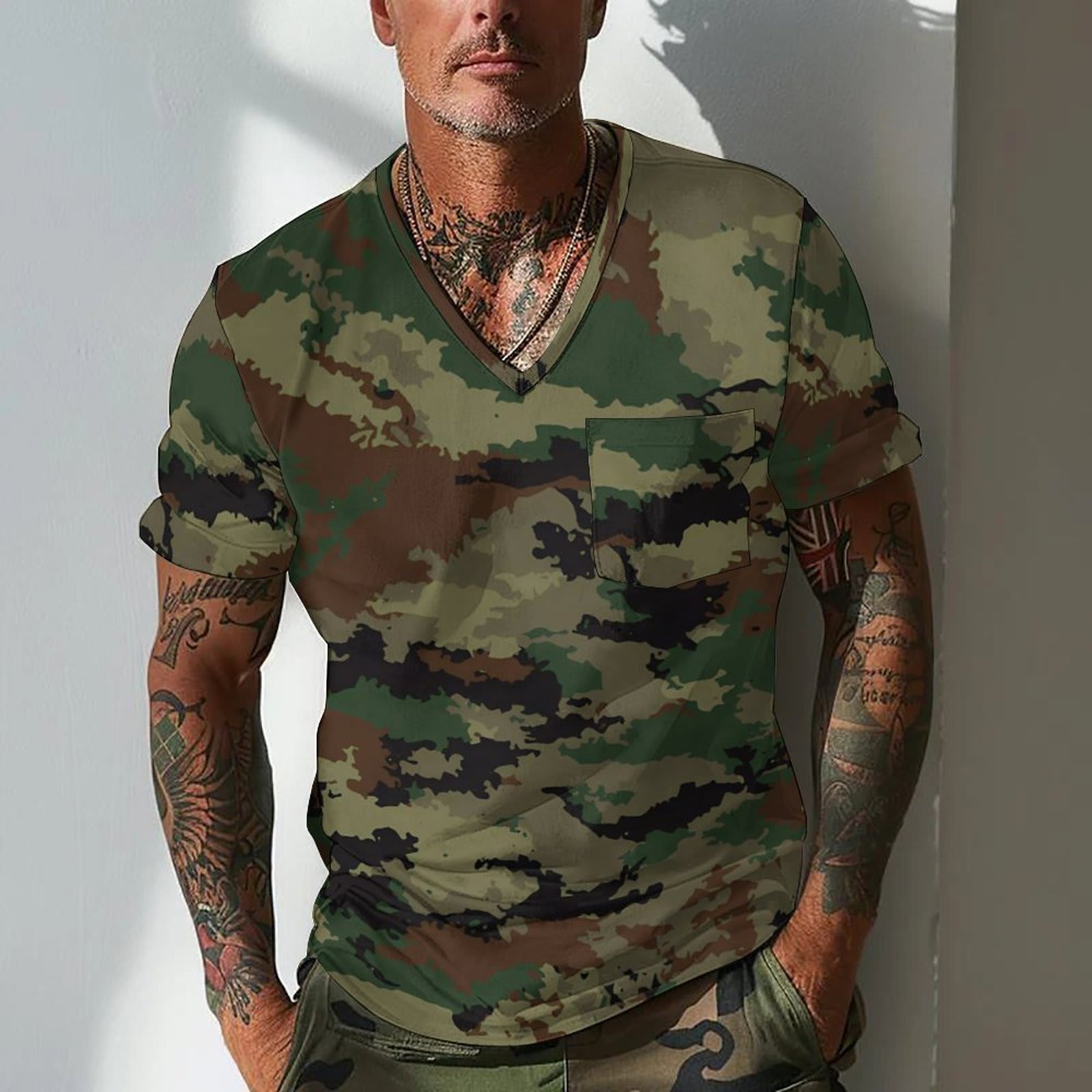 Summer Men's Design Camouflage Breathable Loose Fashion Short Sleeve view 9