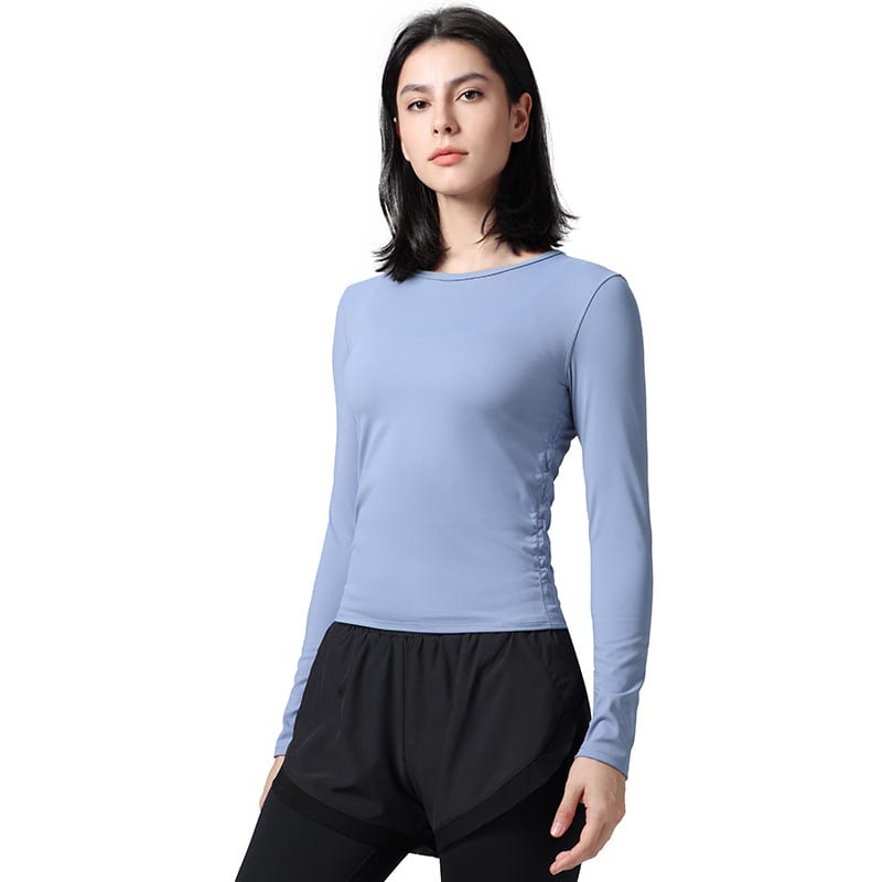 Tight Pullover Elastic Fold Movement Long Sleeve view 5