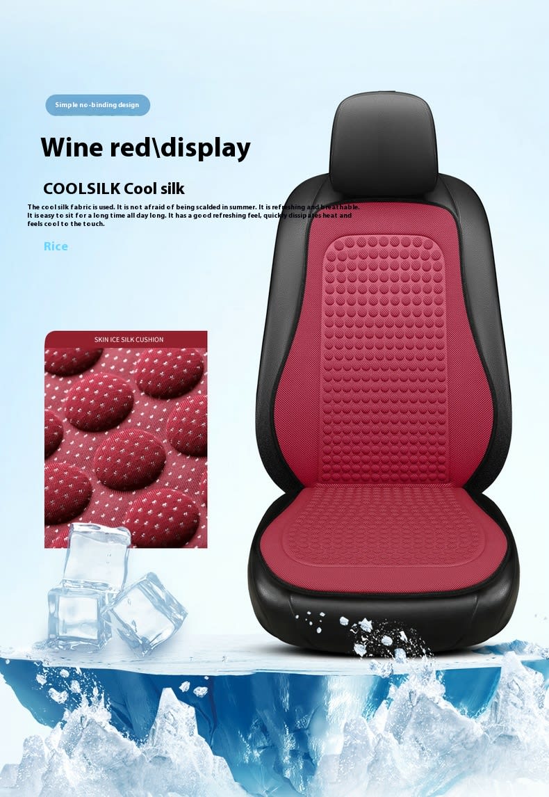 Cool Silk Tie-free Seat Cushion Car Frontco-driving Single Massage view 5