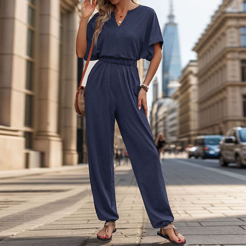 New European And American Summer Women's Casual Solid Color European And American Jumpsuit view 2