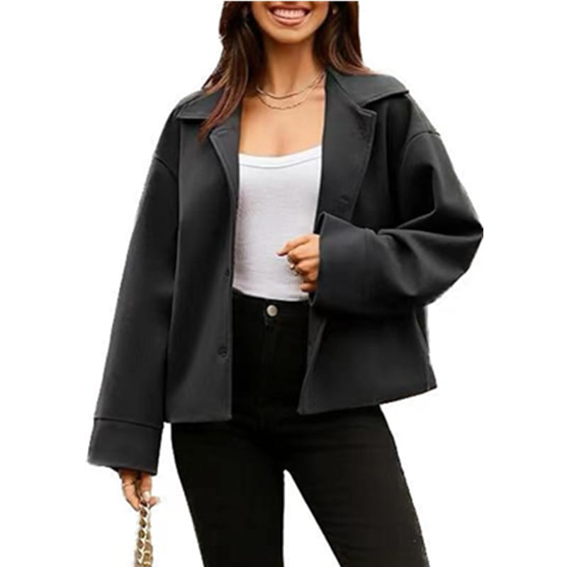 Women's Short Small Suit Long Sleeve Button Coat view 5