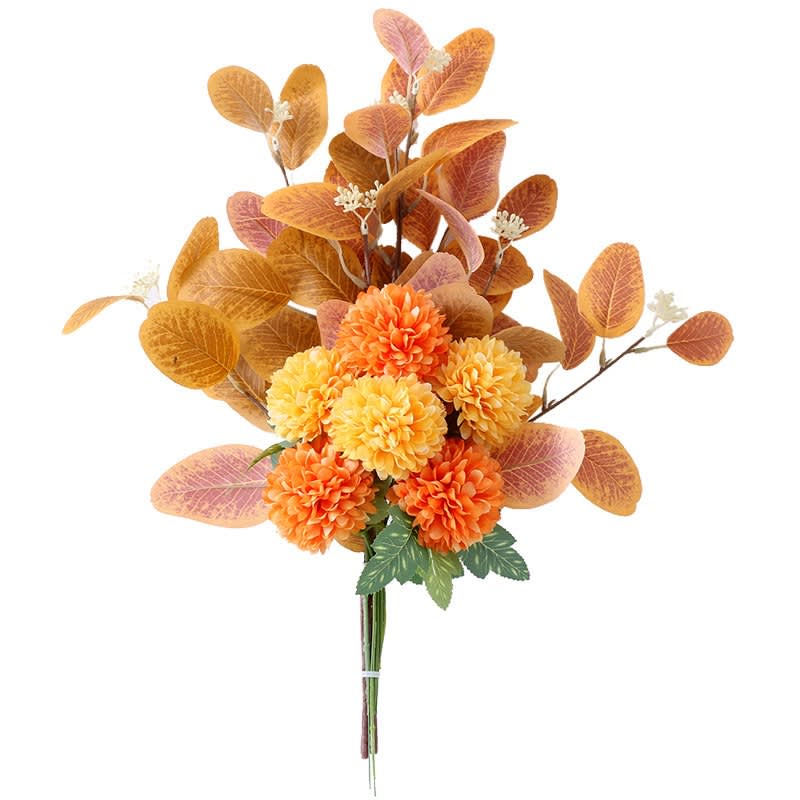 Home Decoration Essential Eucalyptus Leaves Chrysanthemum Bouquet Multi-color Optional Artificial Flower view 5